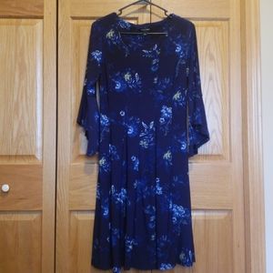 floral blue flowy dress sz small